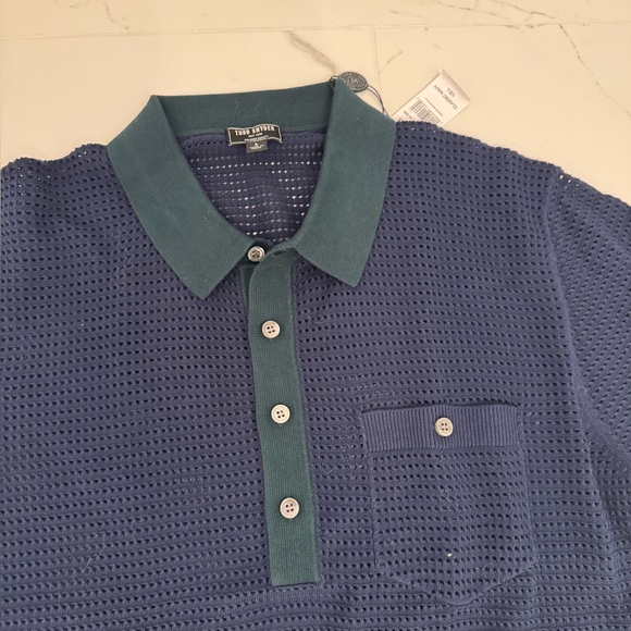 Todd Snyder Club Sweater Polo Navy Green size Large L $278 NWT - Picture 8 of 8